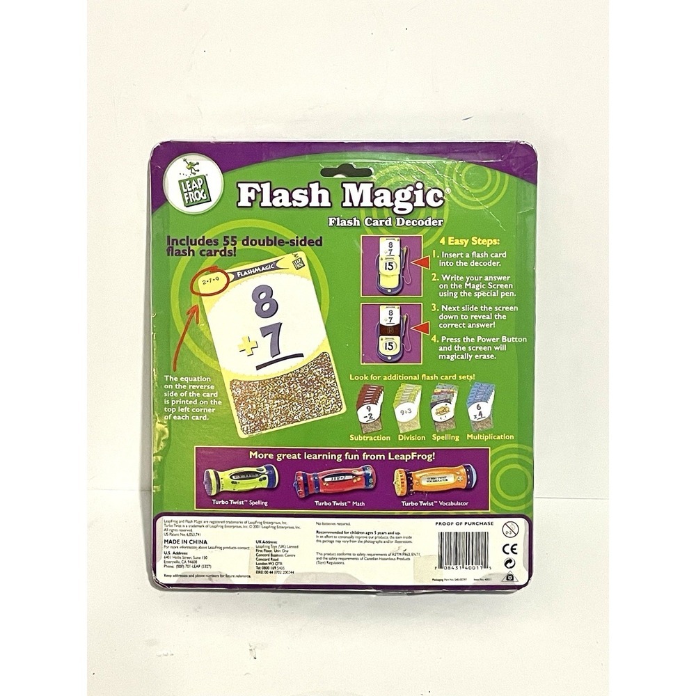 LeapFrog Flash Magic Flash Card Decoder, Addition  110 equations!  New - Picture 2 of 2